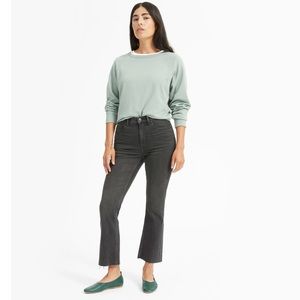 Everlane High Rise Kick Crop Washed Black Jeans